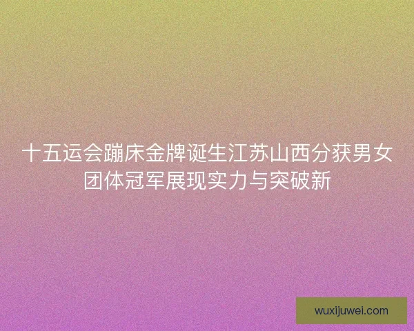 十五运会蹦床金牌诞生江苏山西分获男女团体冠军展现实力与突破新
